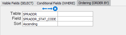 This image shows the Ordering tab selected with the Table, Field, and Sort options visible.